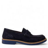 Italian Men Dark Blue Chamois Shoes #4979